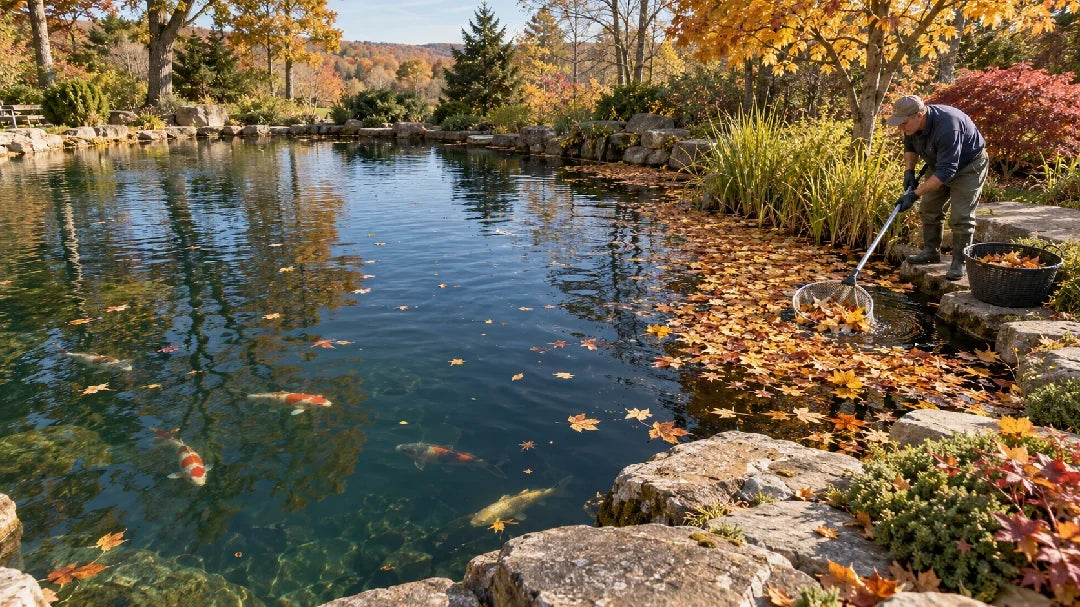 Keep Leaves Out of a Large Pond Without a Net Cover