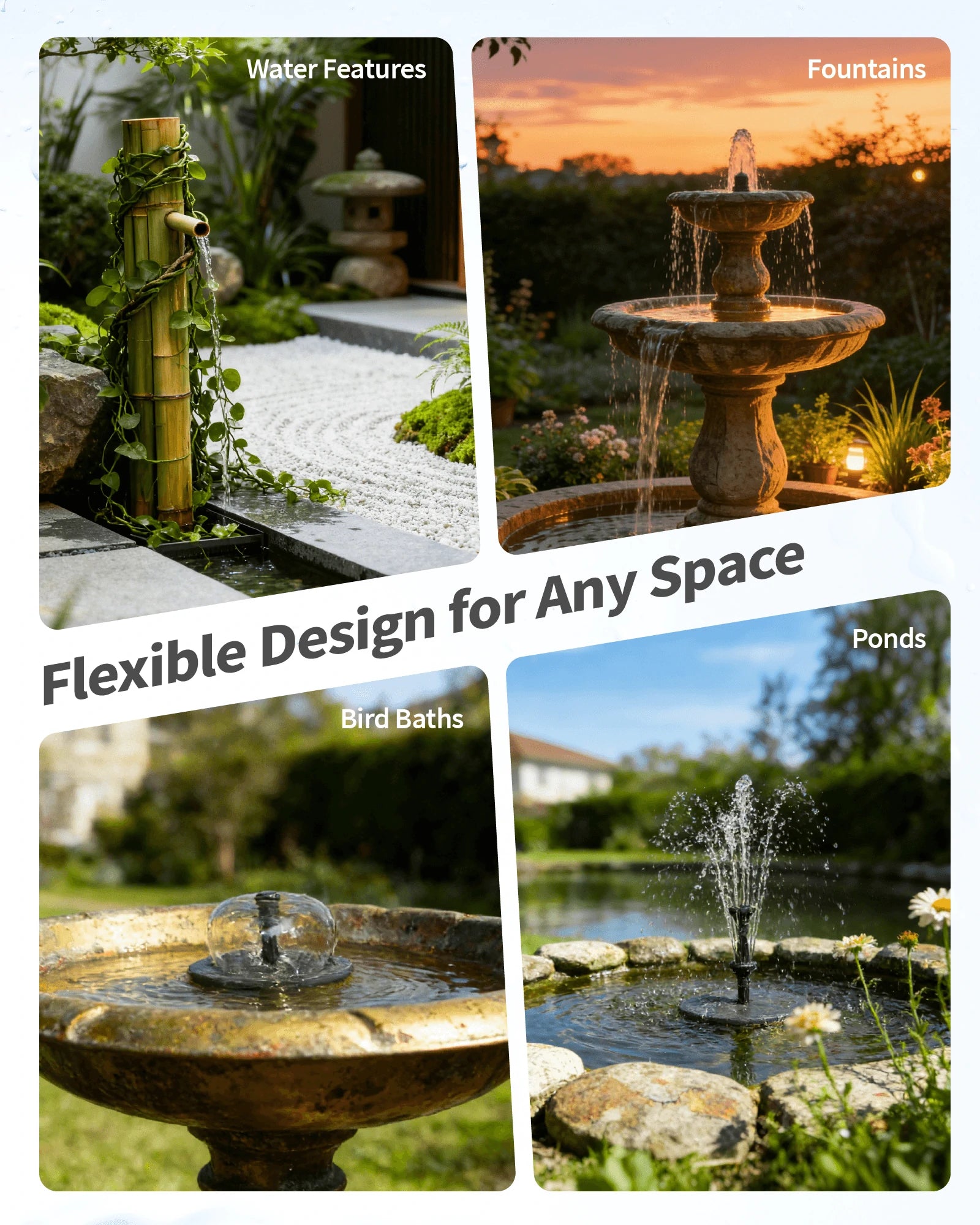 12W Solar Bird Bath Fountain Pump with Battery