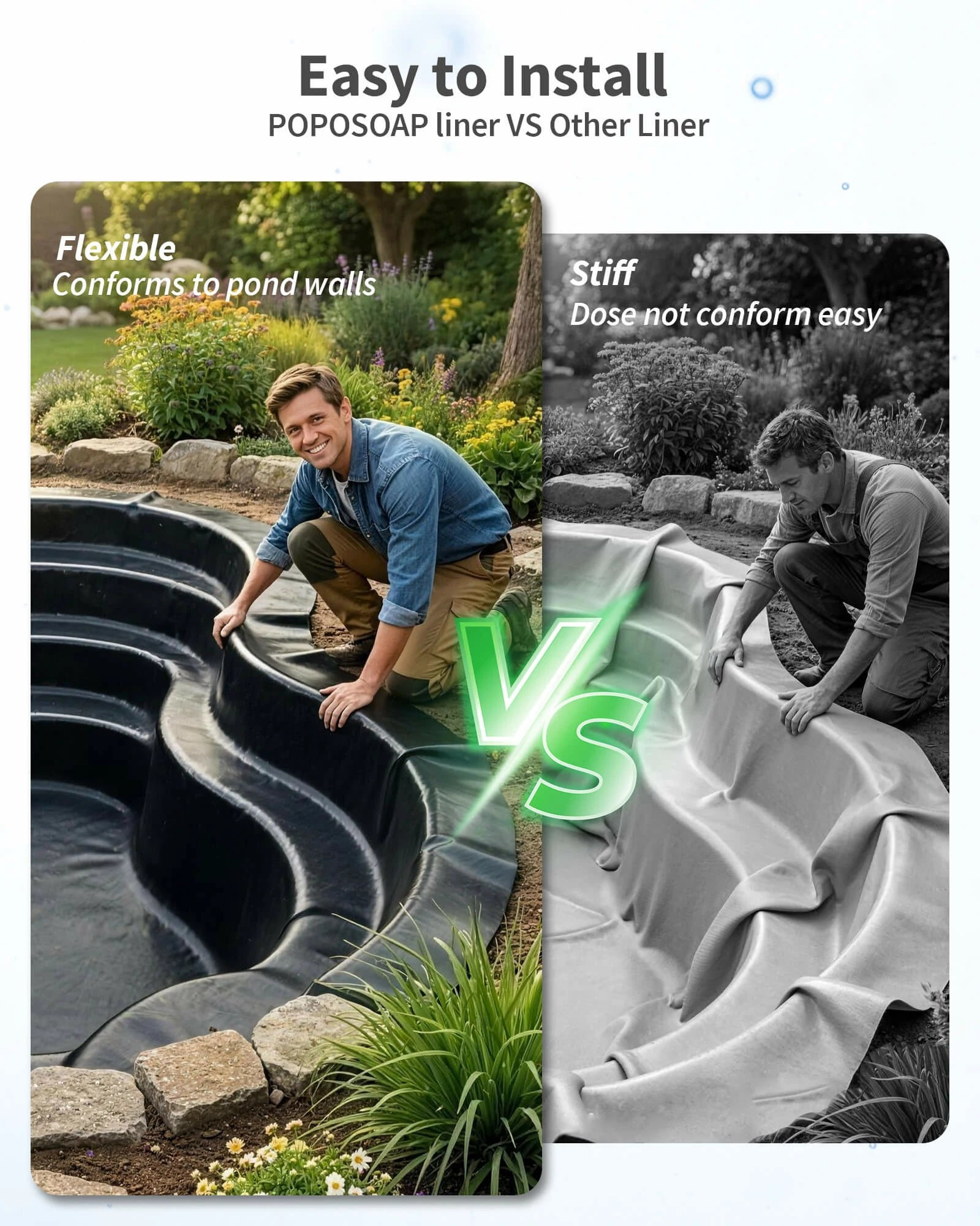Bâche EPDM pour bassin de 11,5 pi x 11,5 pi, épaisseur 45 mil