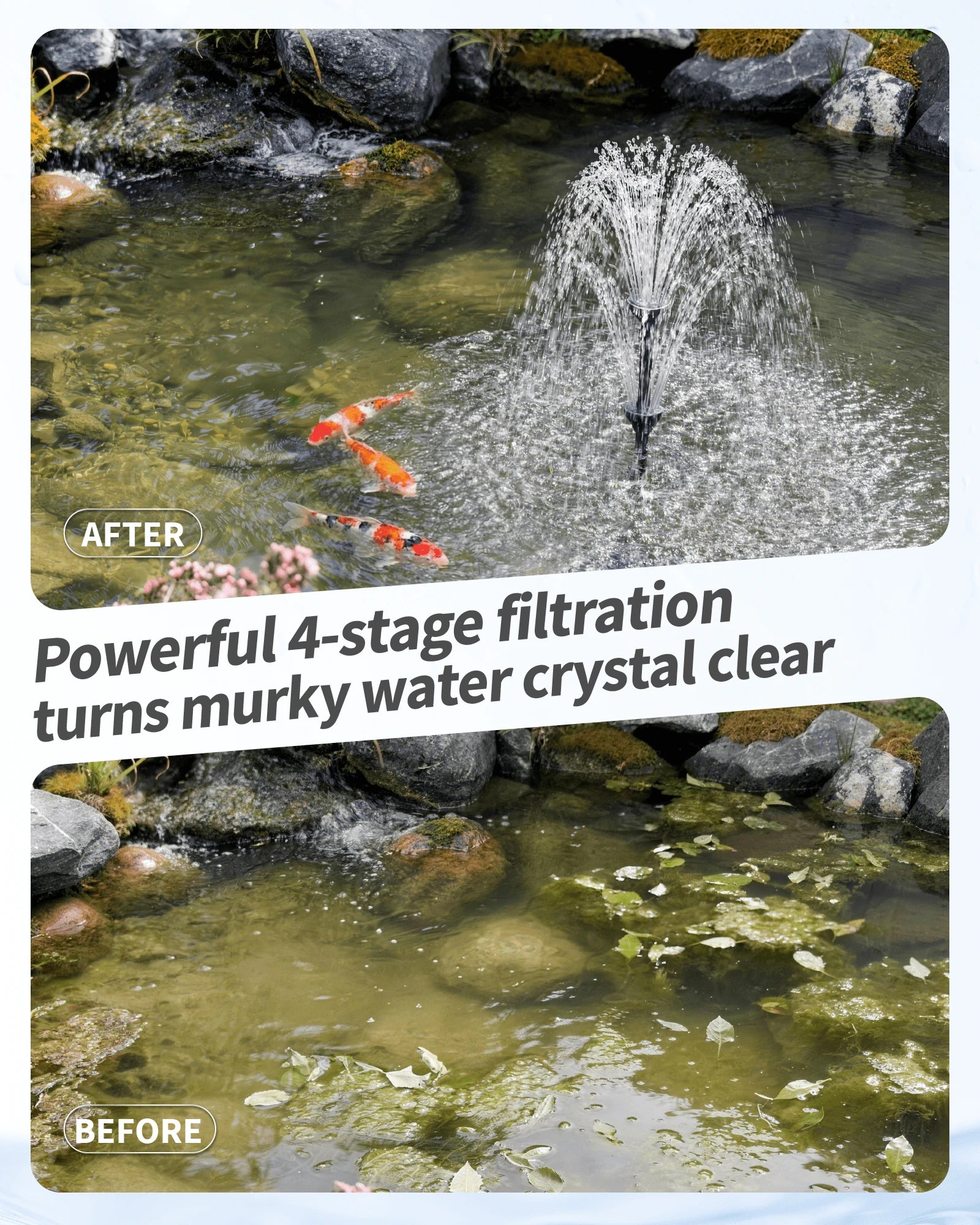 PF300 40W 660GPH AC Pond Filter Fountain with Light