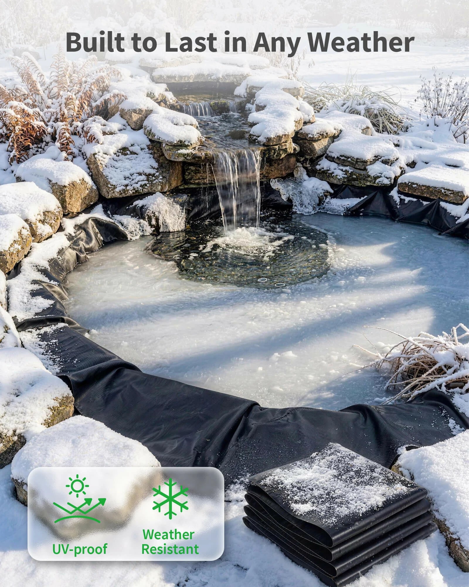Bâche EPDM pour bassin de 11,5 pi x 11,5 pi, épaisseur 45 mil