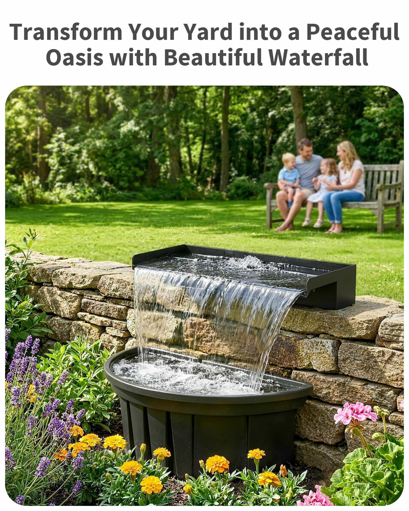 1600GPH Pondless Waterfall Kit with Light