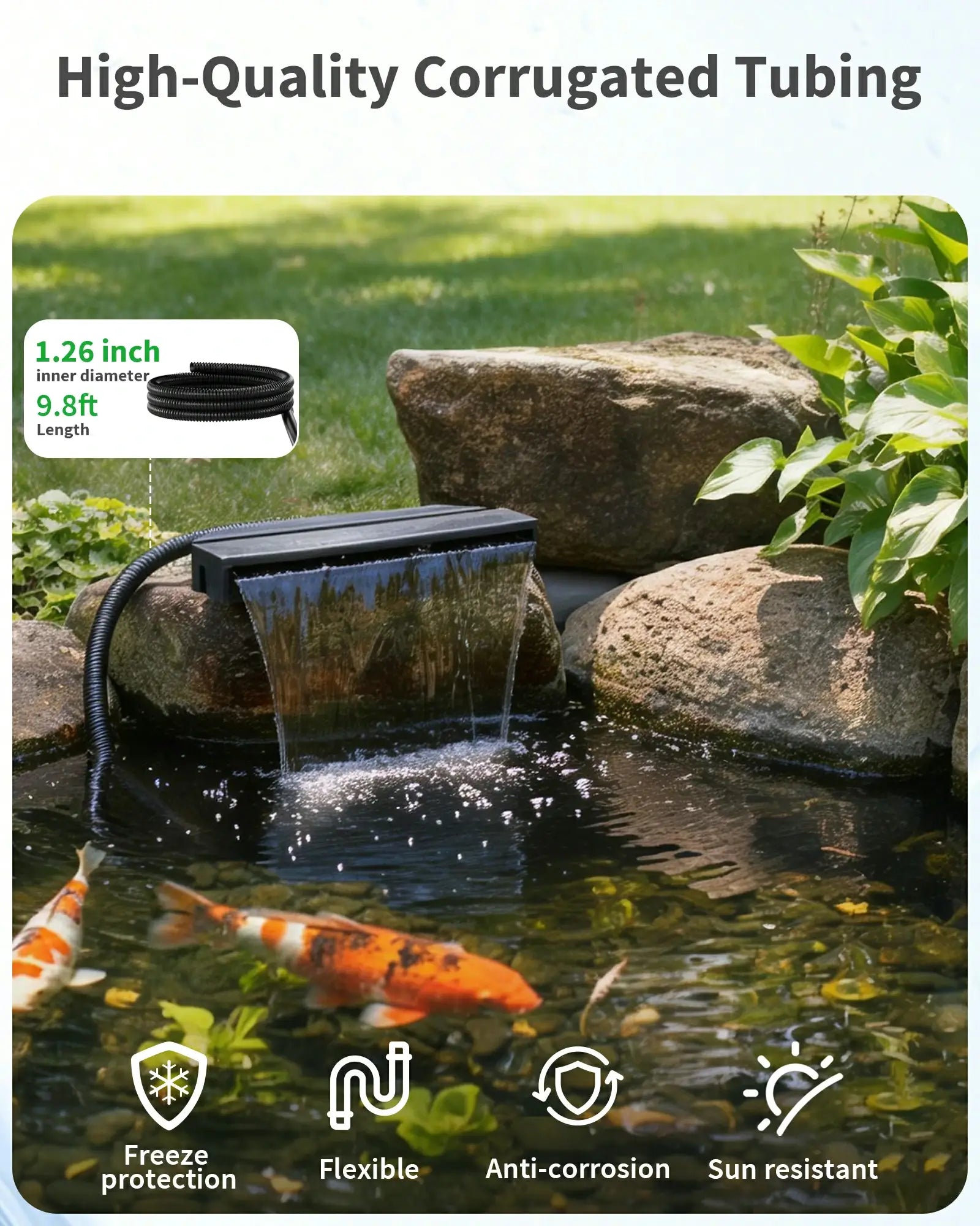 63W 1600GPH Waterfall Pump with 23" Waterfall Spillway
