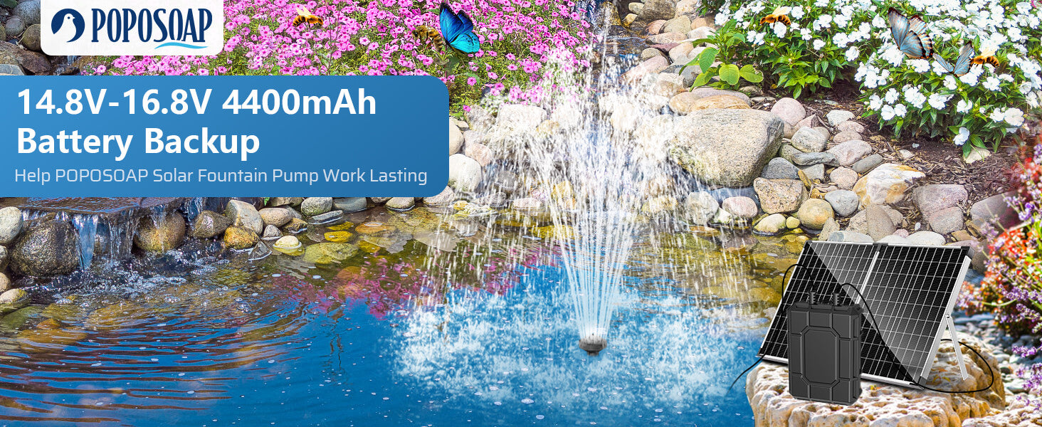 4400mAh Battery Backup for 45W/50W/55W Solar Fountain Pump