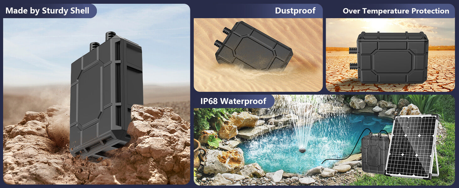 2600mAh Battery Backup for 25W/30W/35W/40W/45W/50W Solar Fountain Pump