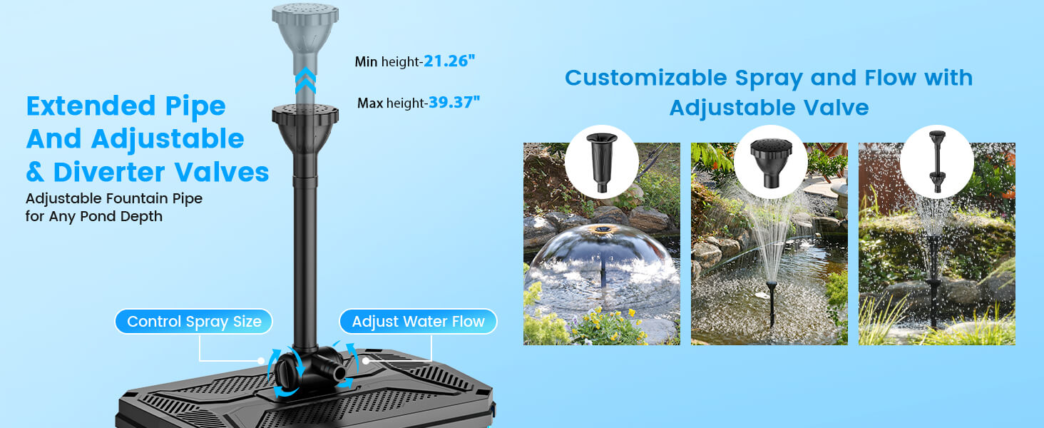 Adjustable Fountain Pipe with Precise Flow Control