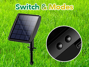 the solar fountain lights with 3-brightness modes (high, medium, low), the low brightness mode can hold 20 hours consecutive lighting.