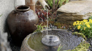 In a mini pond to oxygenate water