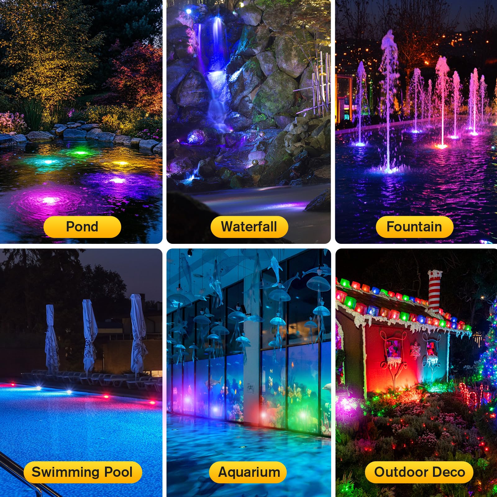 6′ x 6′ Pond Decor Kit | 3-in-1 Filter, Waterfall & Lights