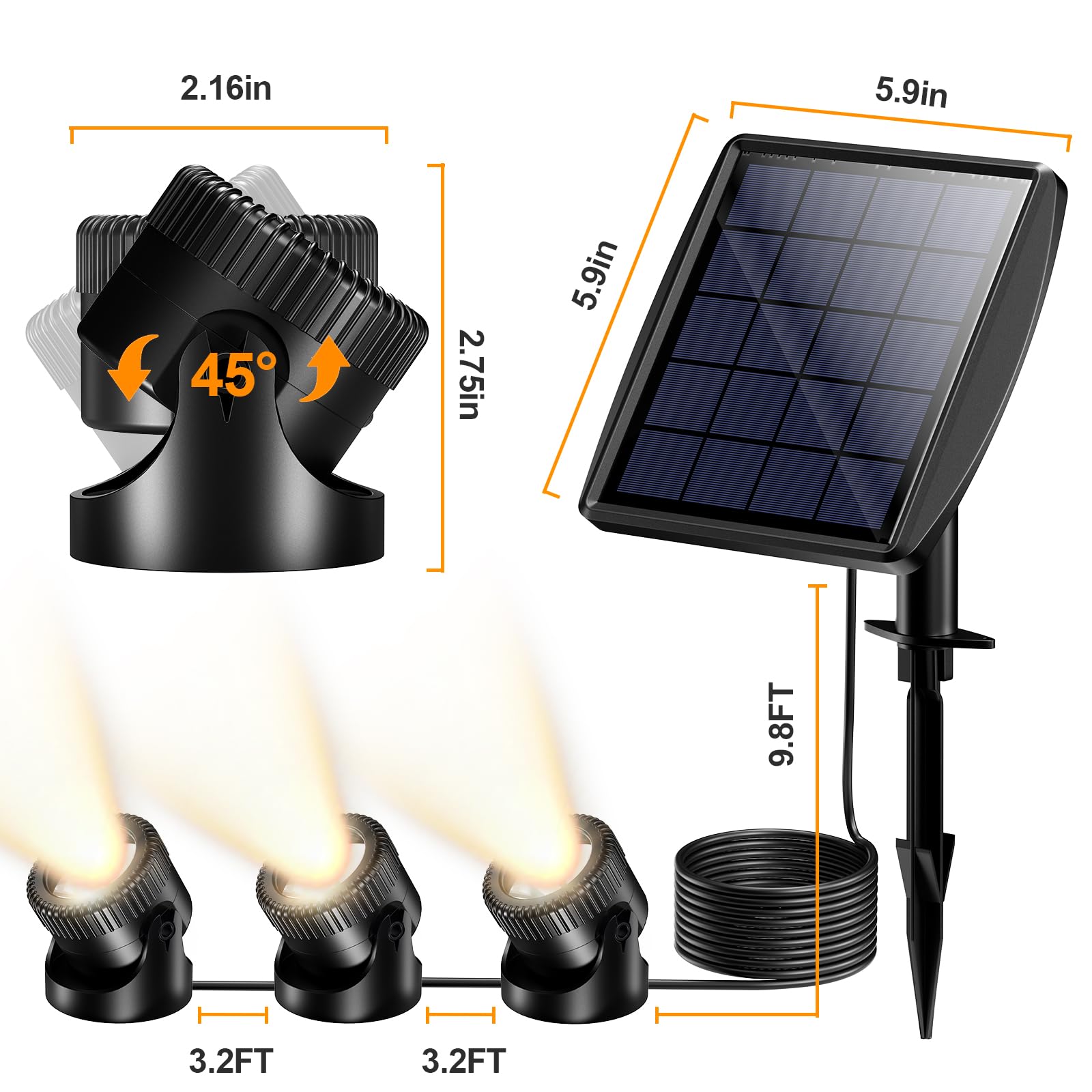 Underwater Solar Pond Lights Sizes
