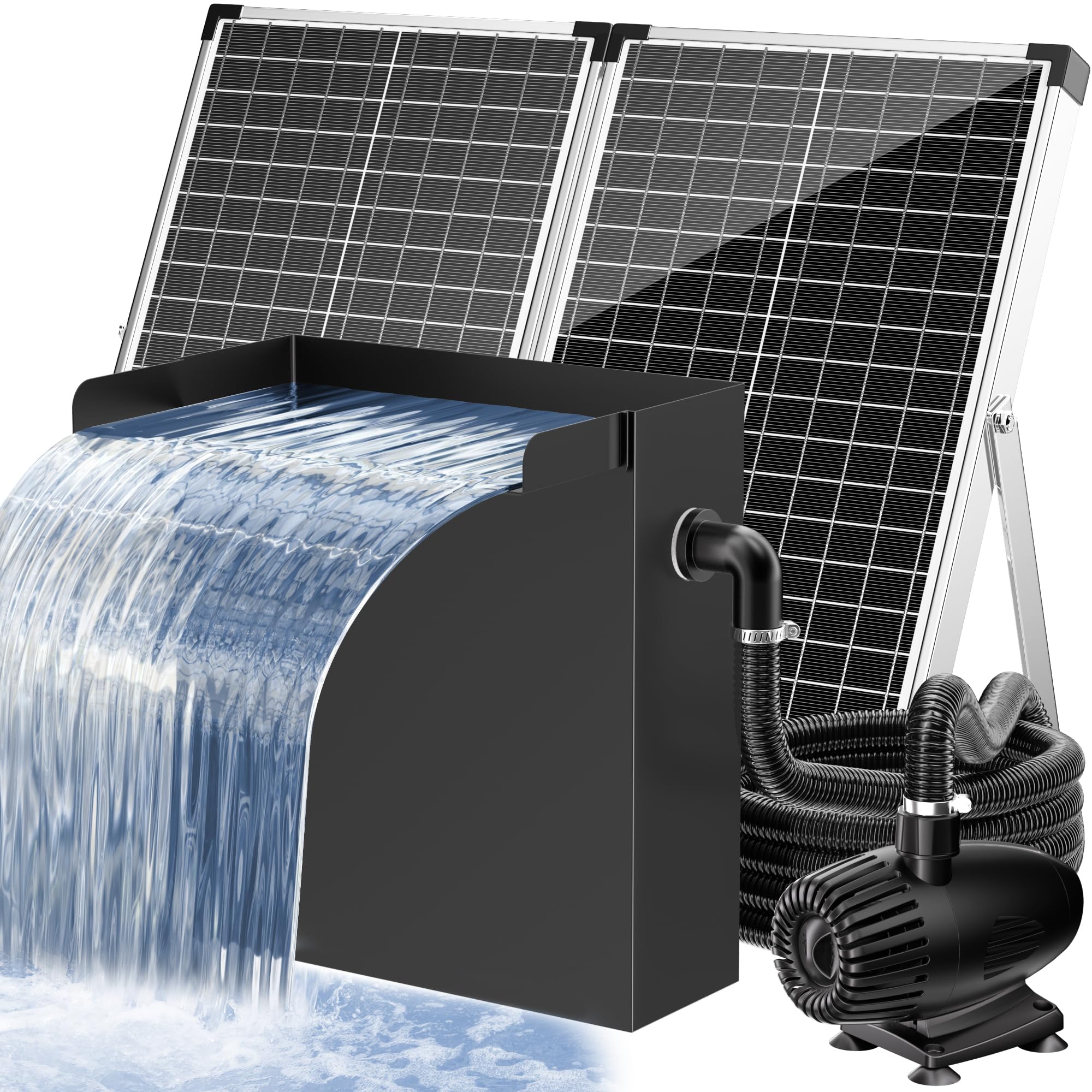1,8 x 1,8 m Teich-Dekorationsset | 3-in-1-Filter, Wasserfall & Beleuchtung