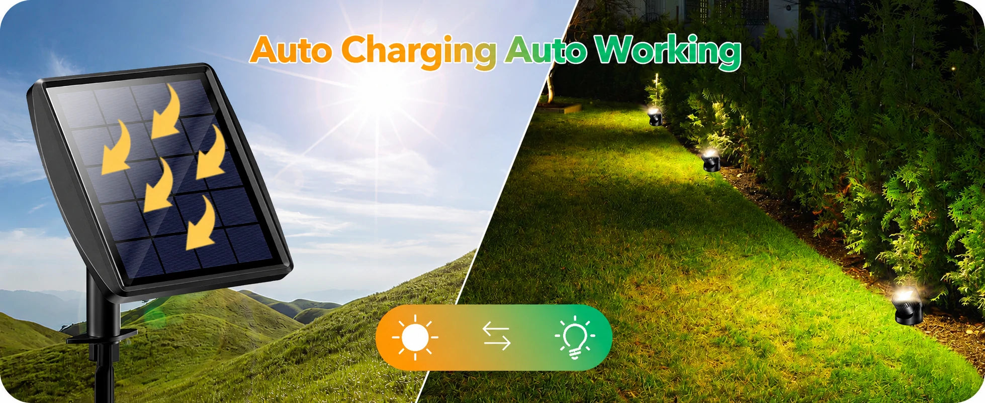 aotu charging solar powered pond lights