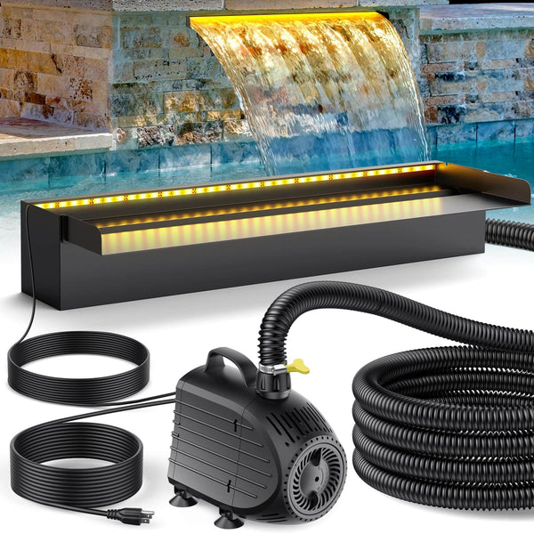 outdoor waterfall kits,1200 gph waterfall pump,garden waterfall kit