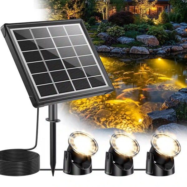 3W Warmwhite Solar Underwater Lights with 3 Heads