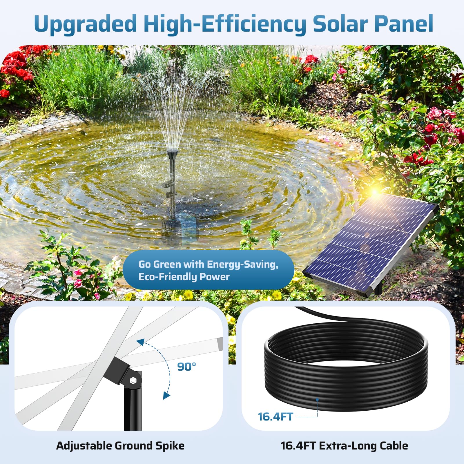 10W 120GPH Solar Water Fountain Pump