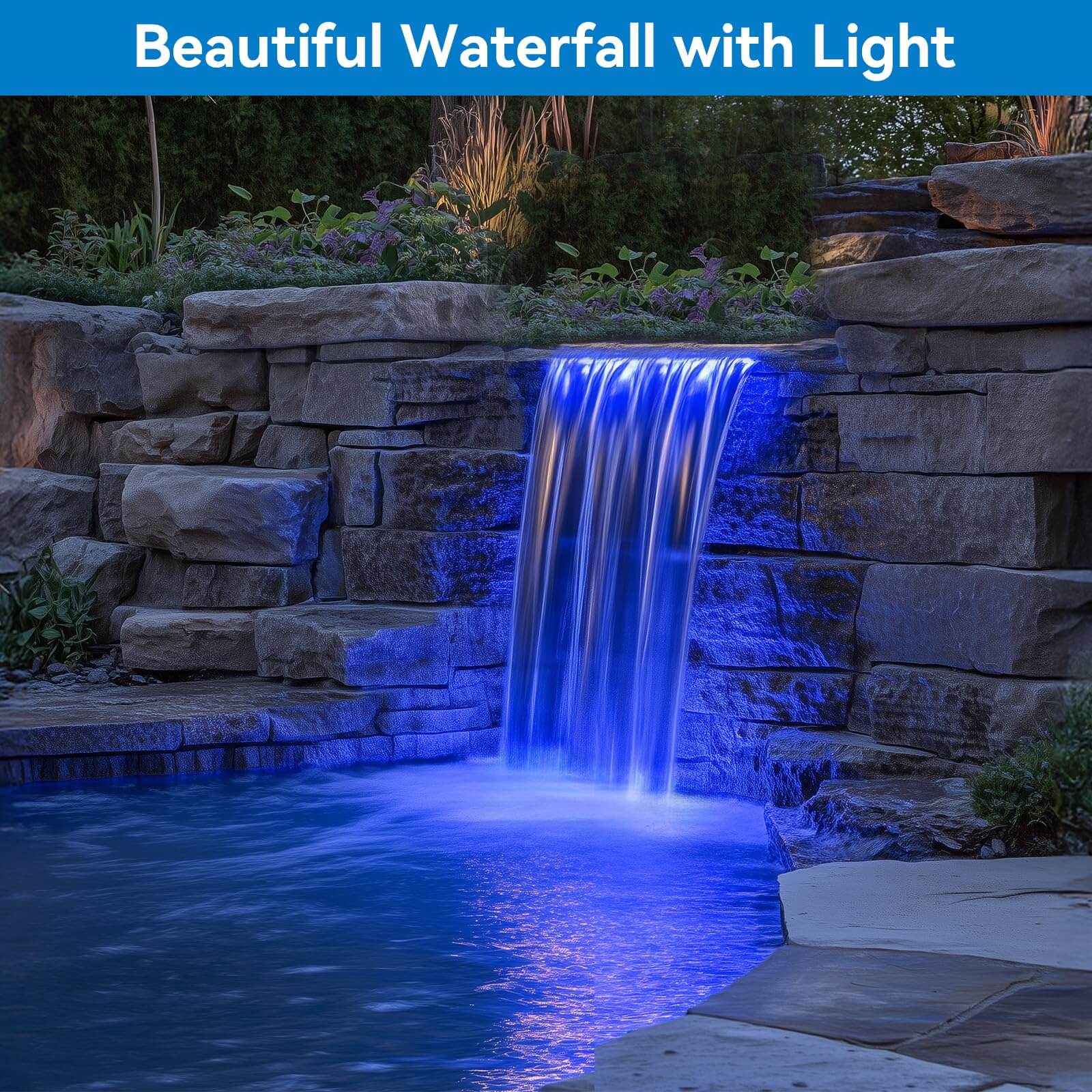 pond waterfall with lights,waterfall kits with pond,waterfall kit for pond