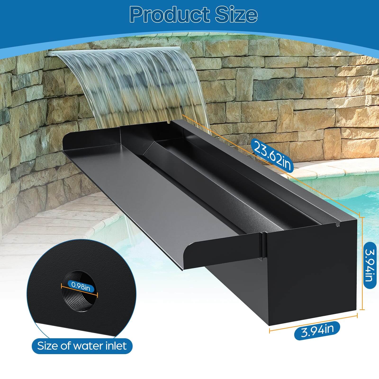 1200 gph submersible pump,backyard waterfall kits,outdoor waterfall kit