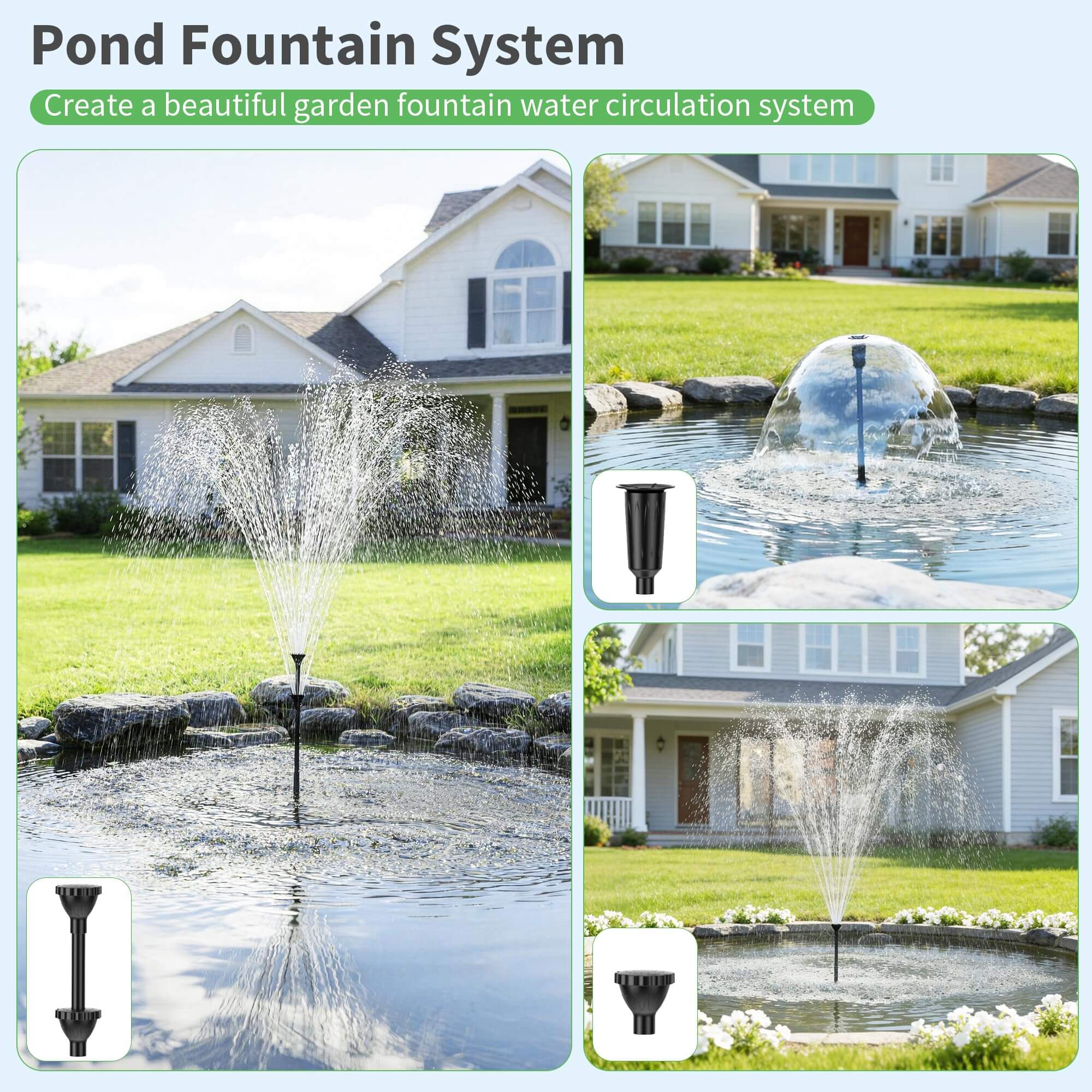 P2390 40W 660GPH AC Pond Filter Fountain with UV Light