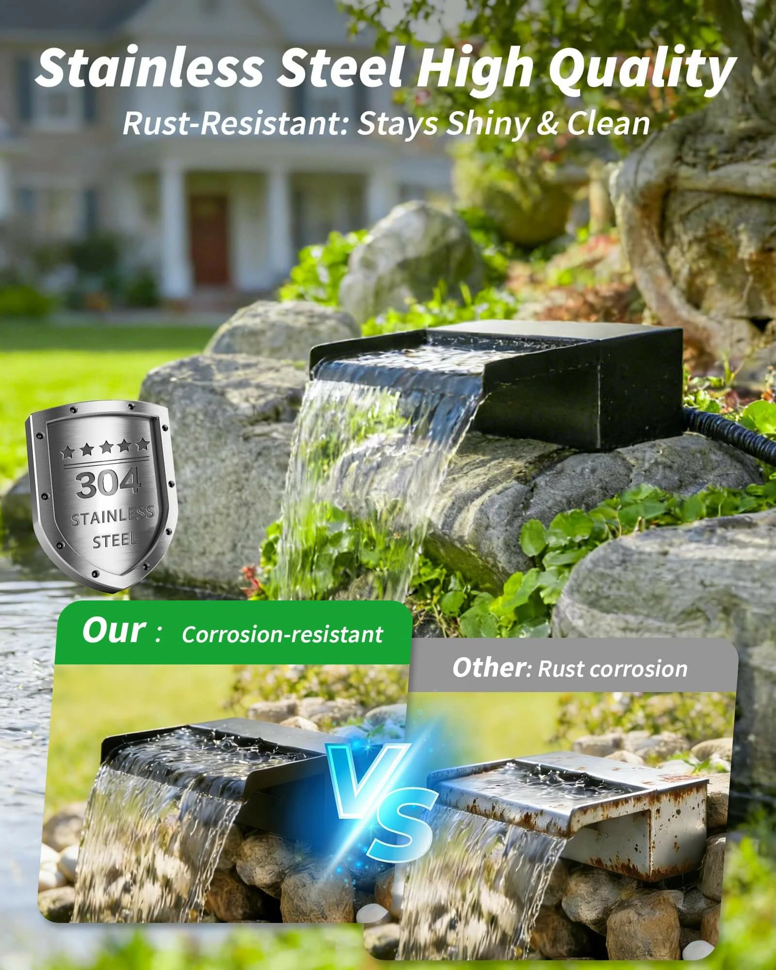 70W Solar Waterfall Kit with 12"x4.3" Spillway