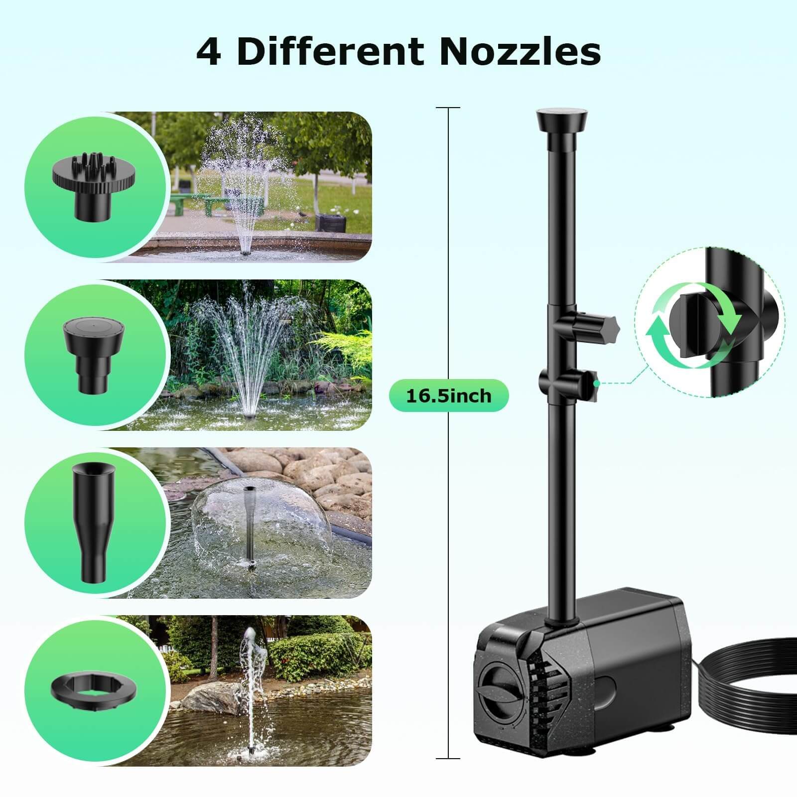 30W 320GPH Solar Water Fountain Pump