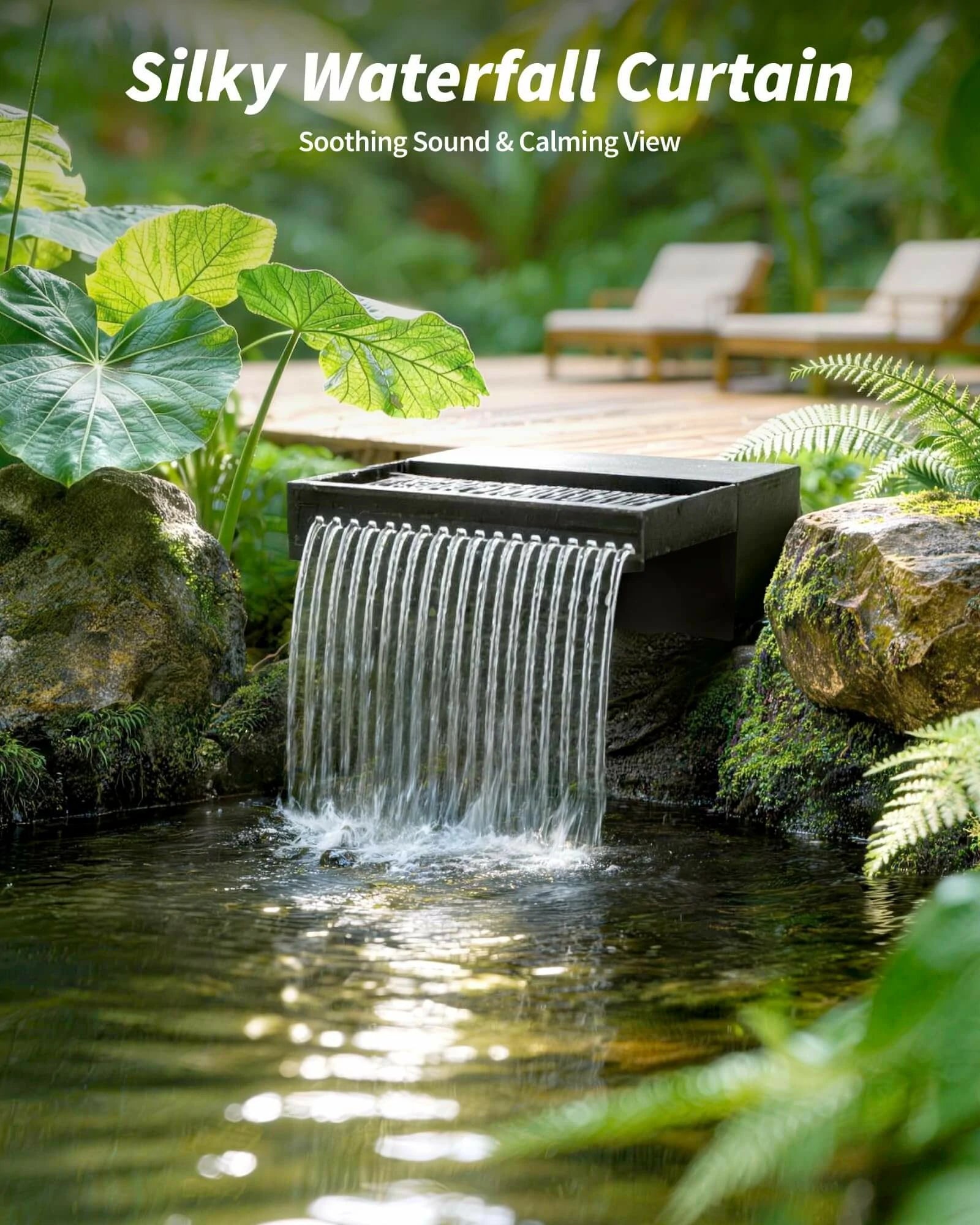 P5703S 70W Solar Pond Waterfall Spillway with Fountain Pump
