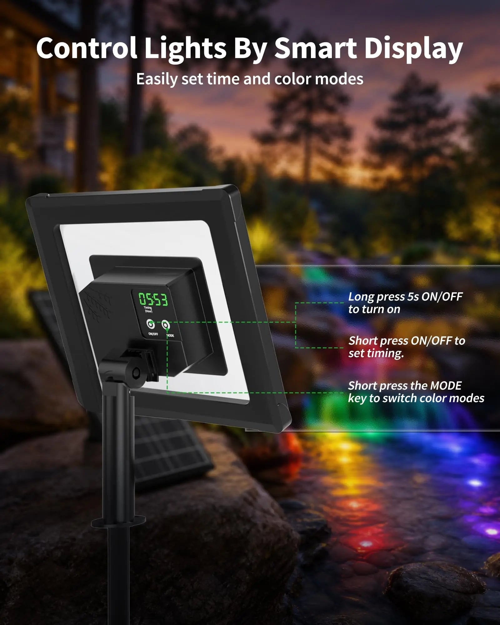 3W Colored Solar Underwater Lights with 3 Heads