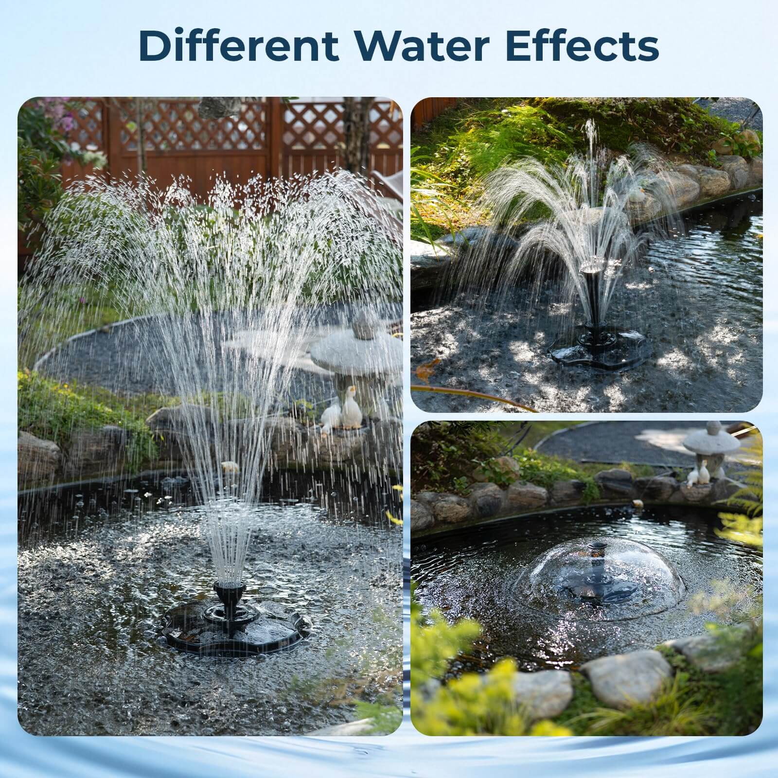 45W 660GPH Floating Fountain with LED Light