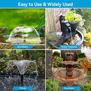 8W 80GPH Floating Solar Water Fountain Pump with 3000mAh Battery