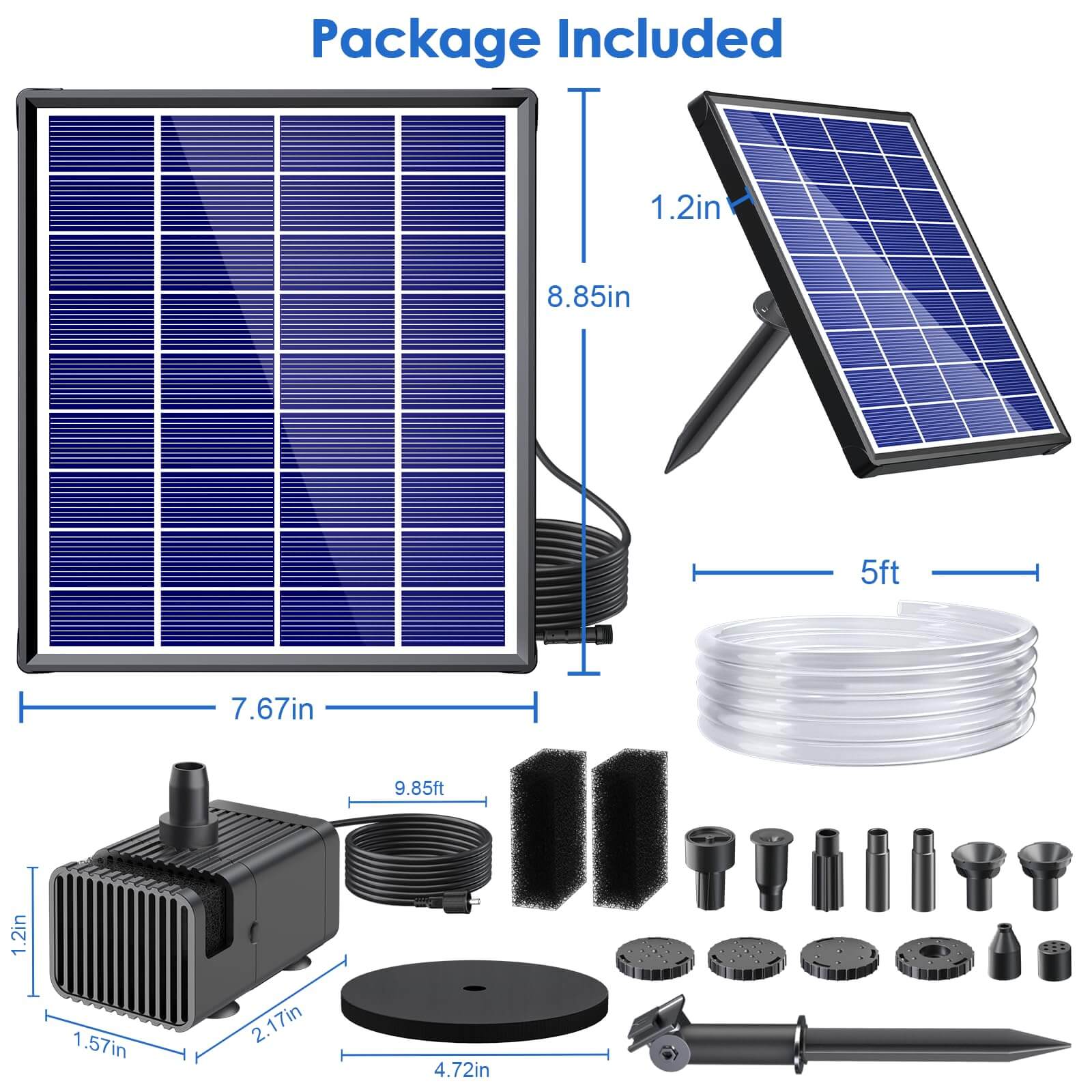 6.5W 80GPH Solar Birdbath Fountain Pump