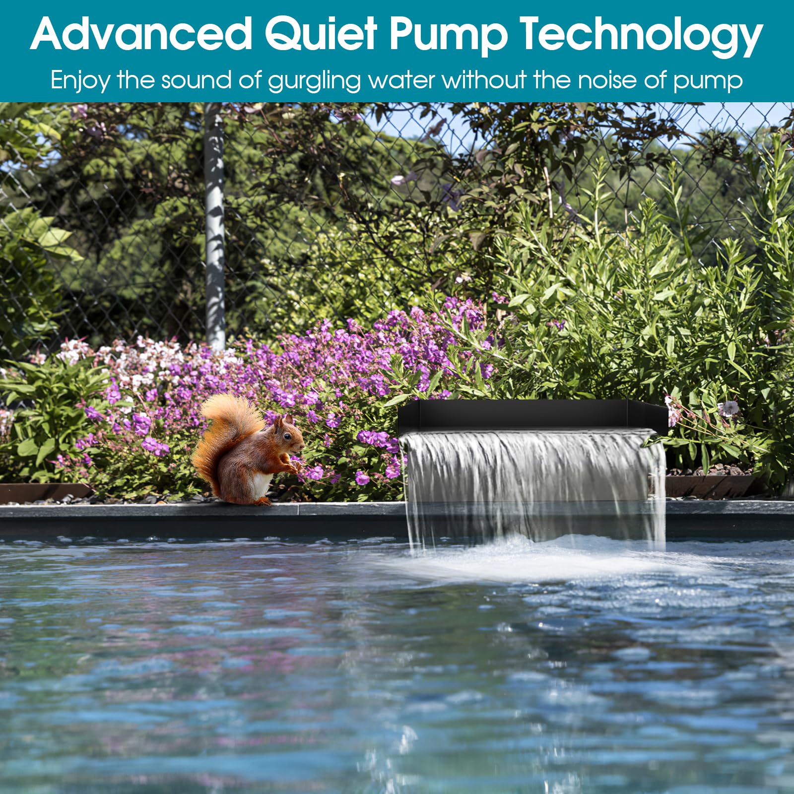 40W 660GPH Electric Waterfall Pump Kit with 12"x4.3" Spillway