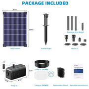 12W 160GPH Solar Water Fountain Pump - Black Pump