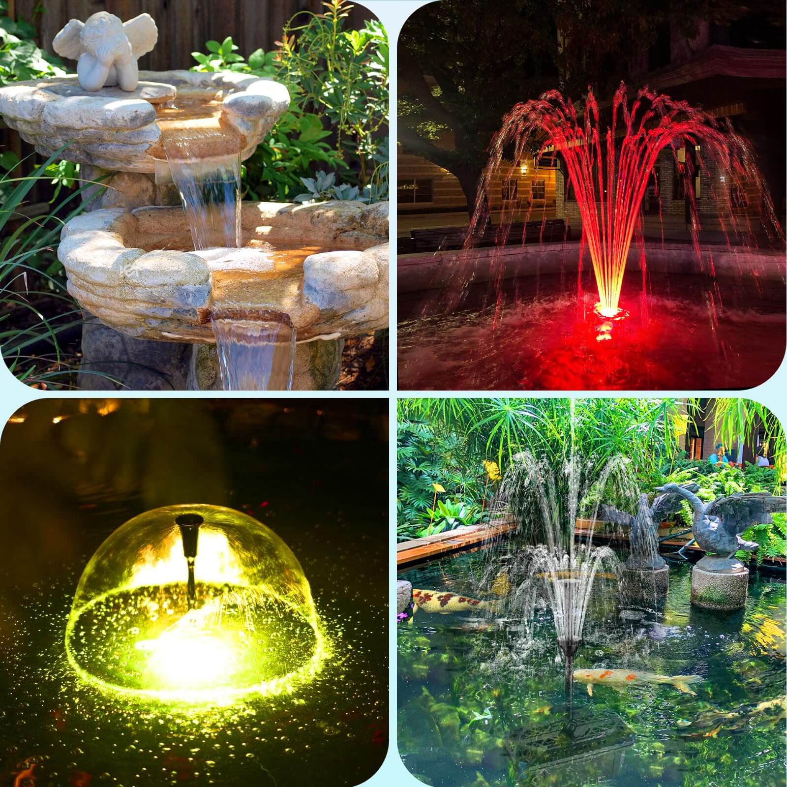 P2326D 40W 660GPH AC Pond Filter Fountain with Light