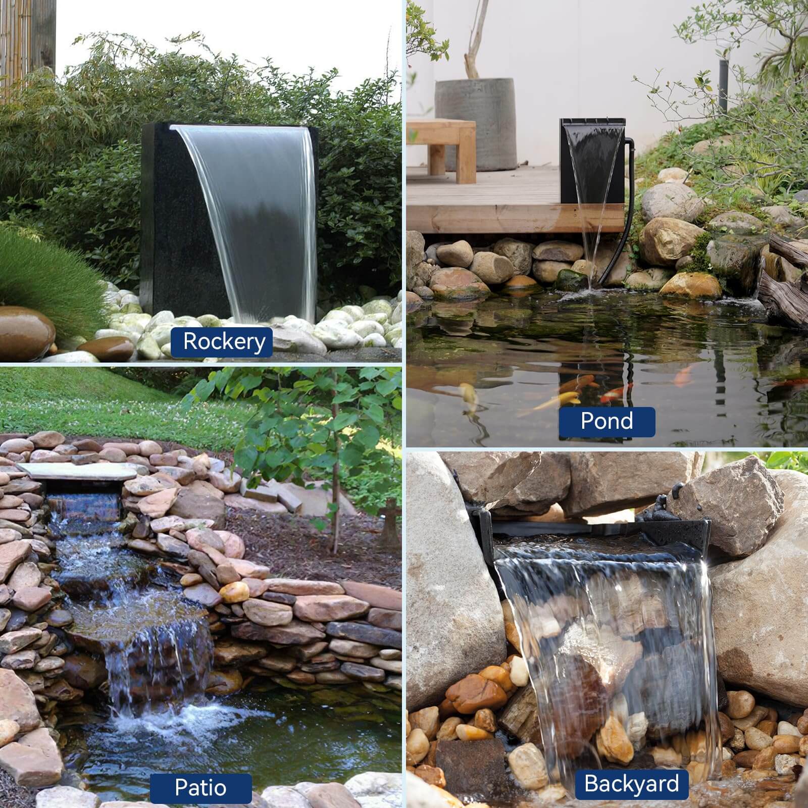 outdoor solar waterfalls,solar powered outdoor waterfall,solar powered waterfall kit