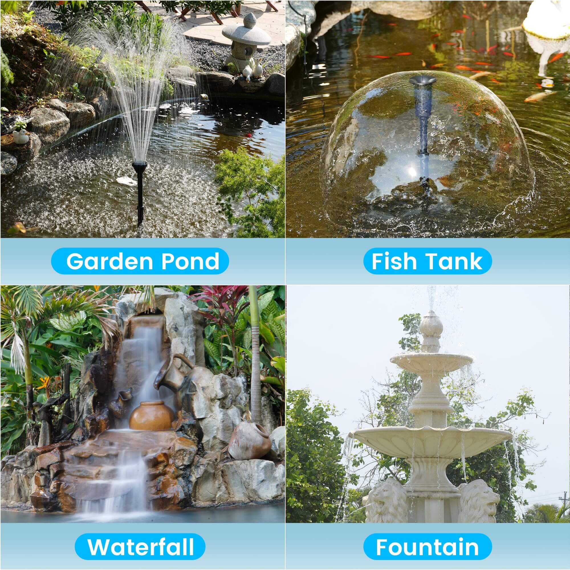 P2390 40W 660GPH AC Pond Filter Fountain with UV Light