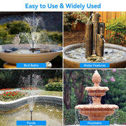 8W 80GPH Floating Solar Water Fountain Pump with 3000mAh Battery