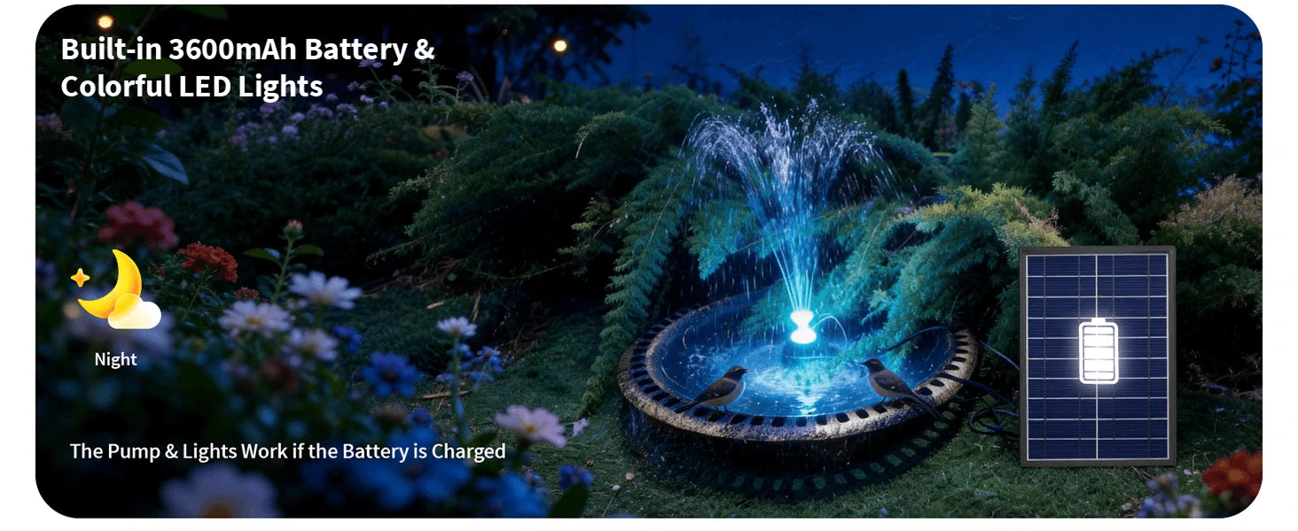 Night-Working Solar Fountain Pump