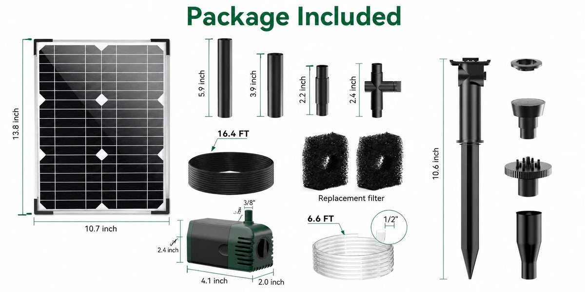 solar powered pump for fountain package