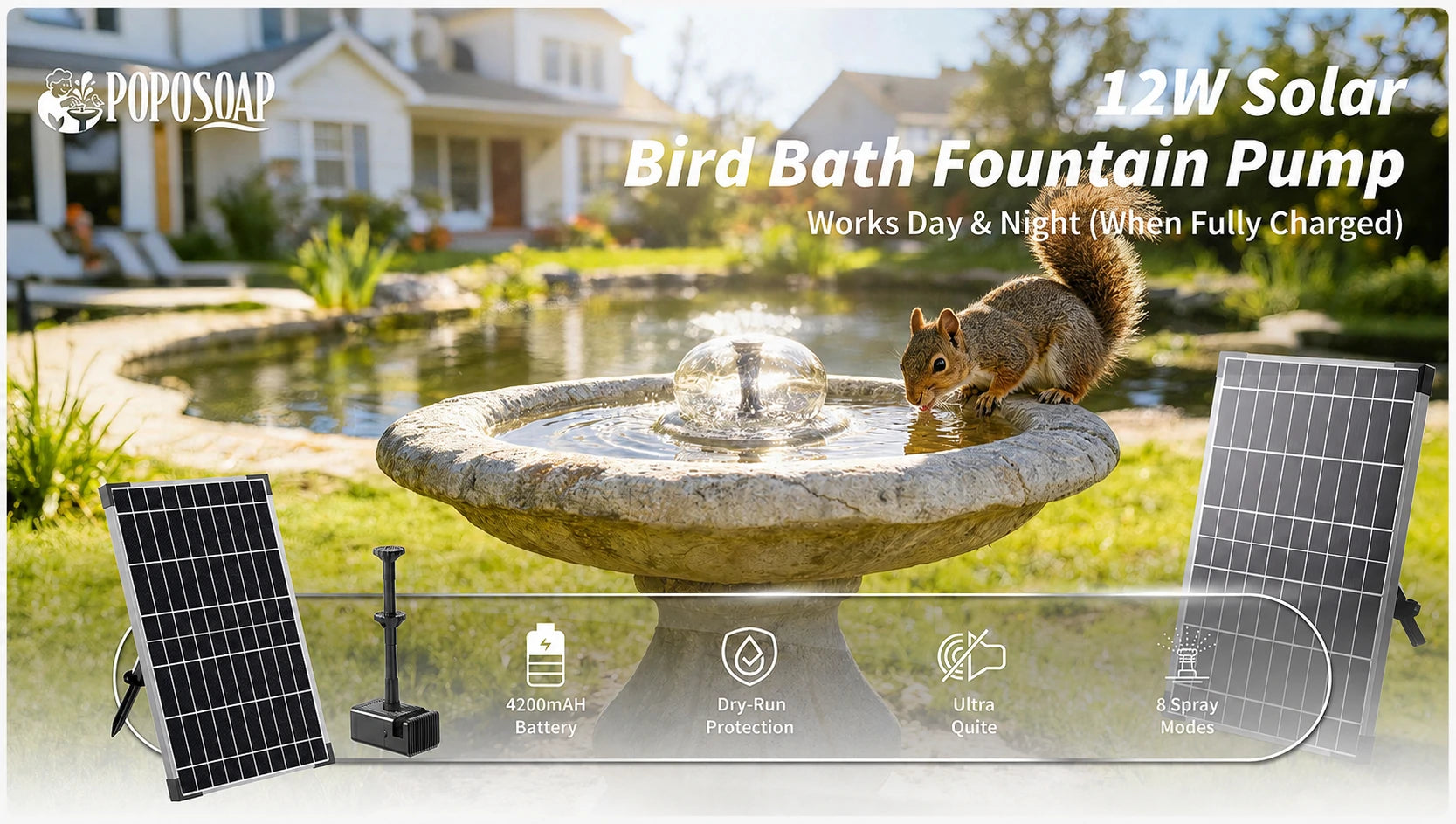 12W small solar fountain kit