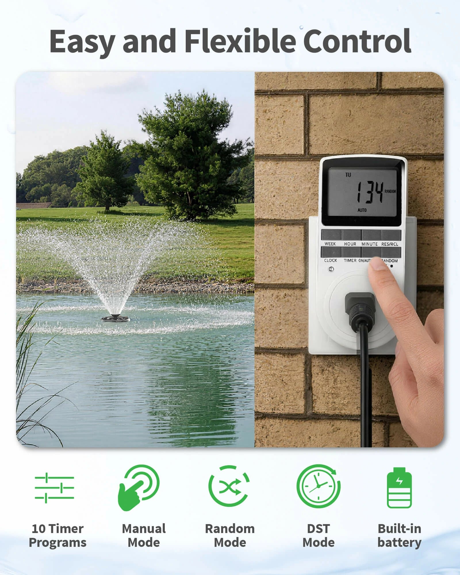 8000GPH Pond Fountain Aerator with Smart Timer