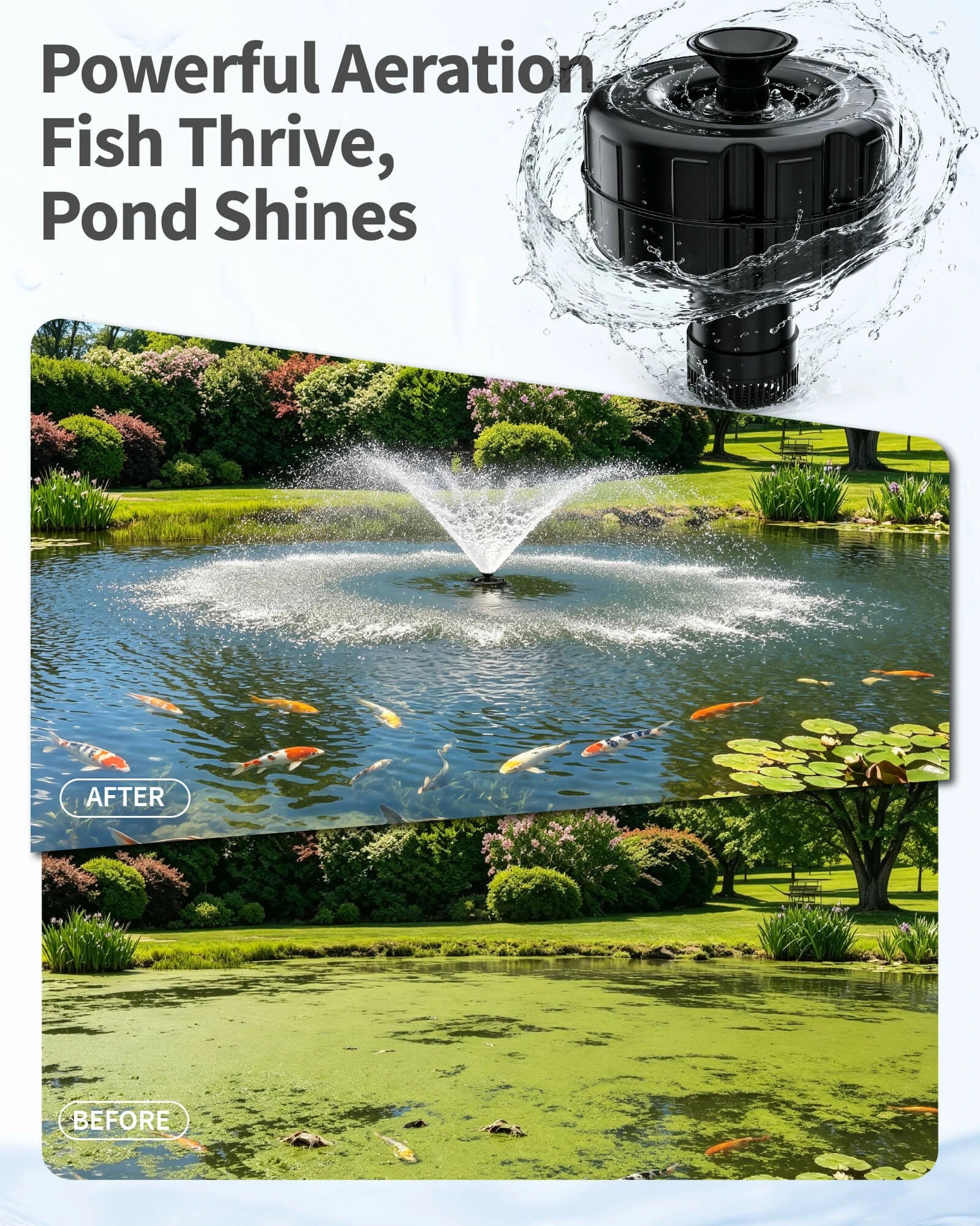 8000GPH Pond Fountain Aerator with Smart Timer