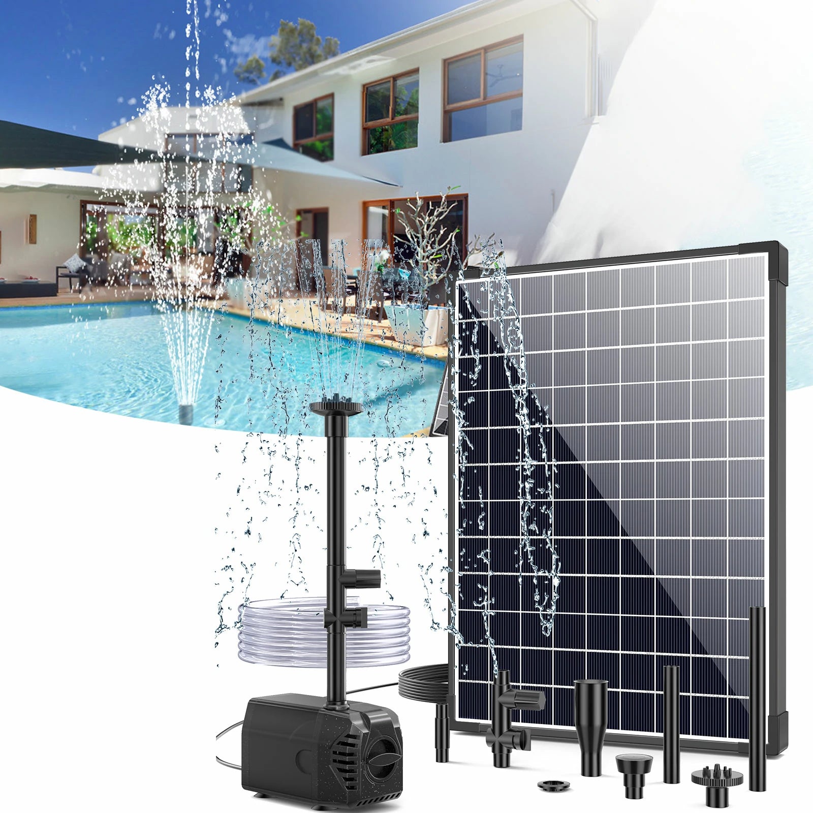 25W 320GPH Solar-Wasserbrunnenpumpe 