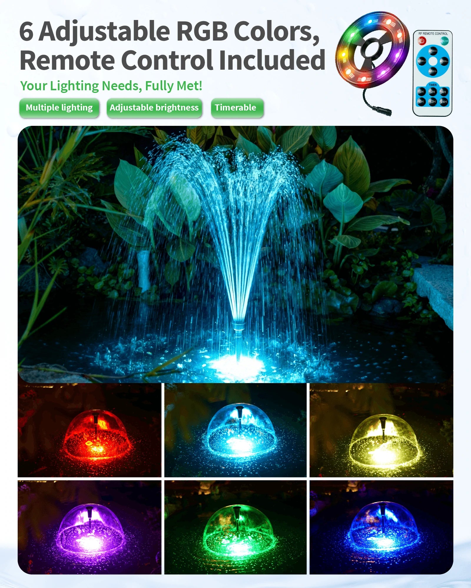 PF300 40W 660GPH AC Pond Filter Fountain with Light