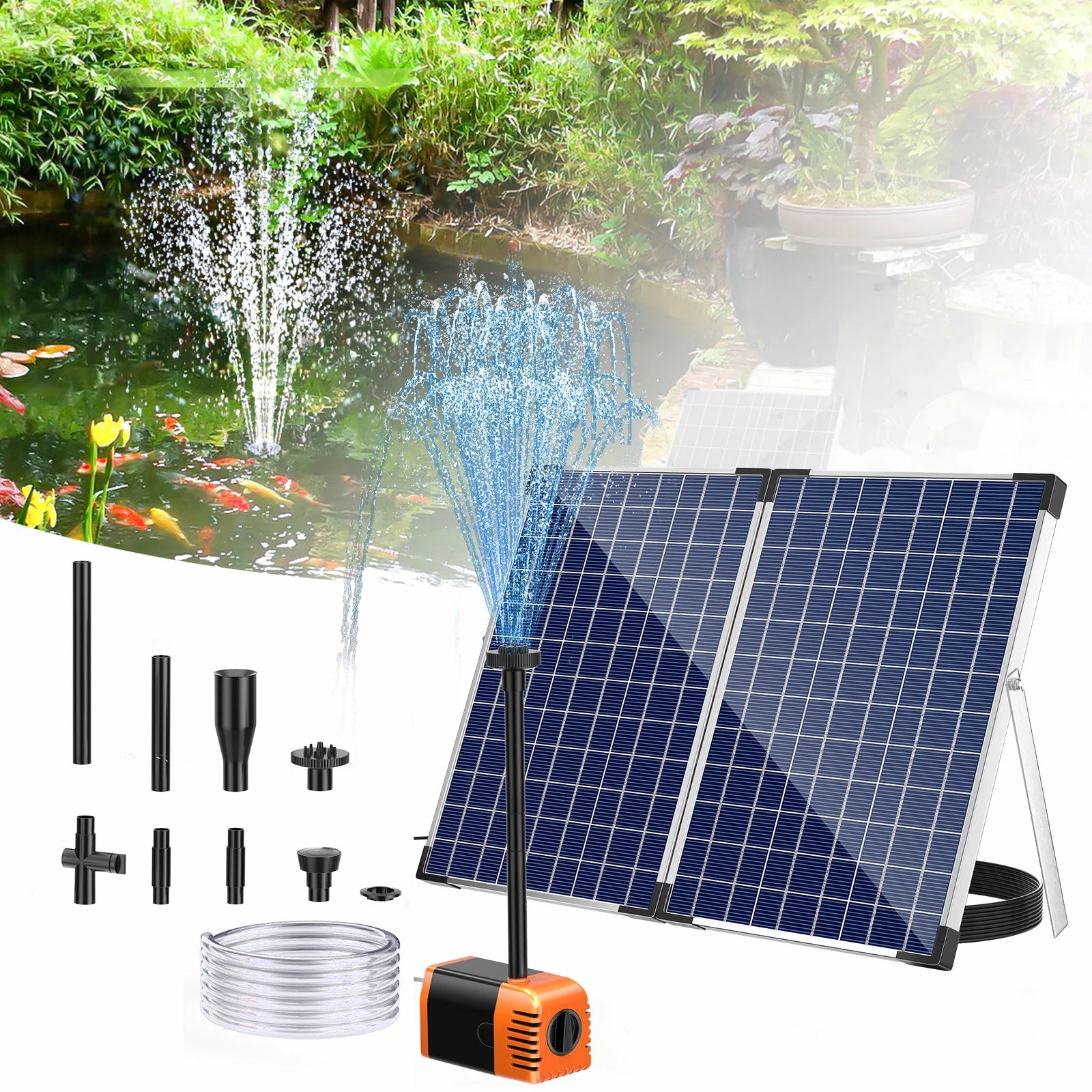 35W 340GPH Solar-Wasserbrunnenpumpe (Orange) 
