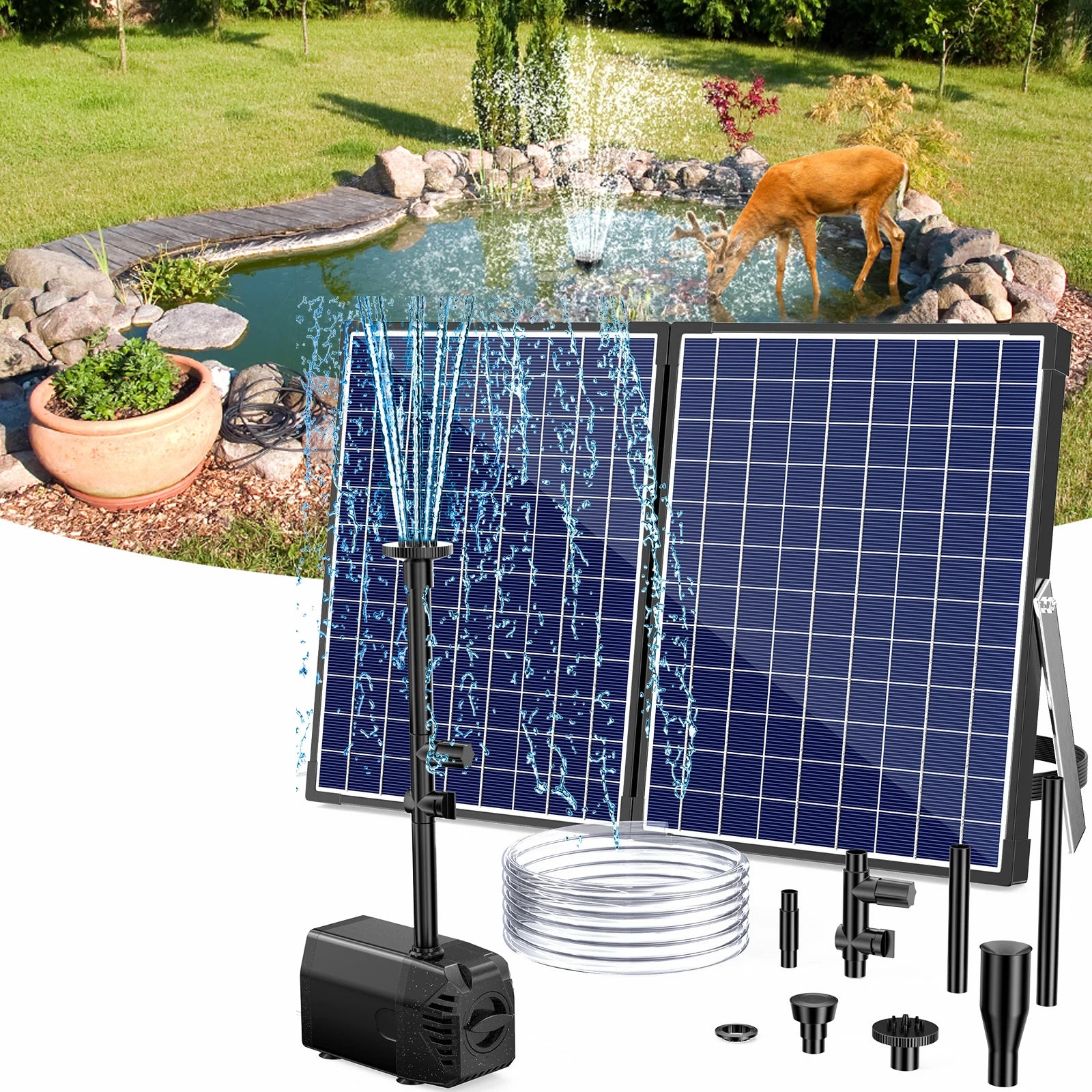 35W 340GPH Solar-Wasserbrunnenpumpe 