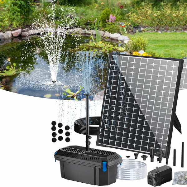 SPF326 25W 300GPH Solar Pond Filter Fountain