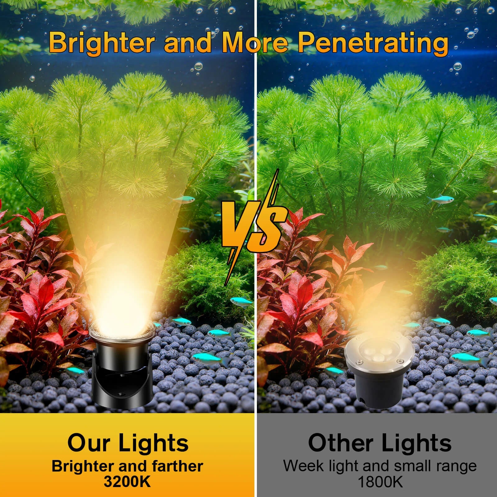 6-Head Warmwhite Underwater Electric Pond Lights