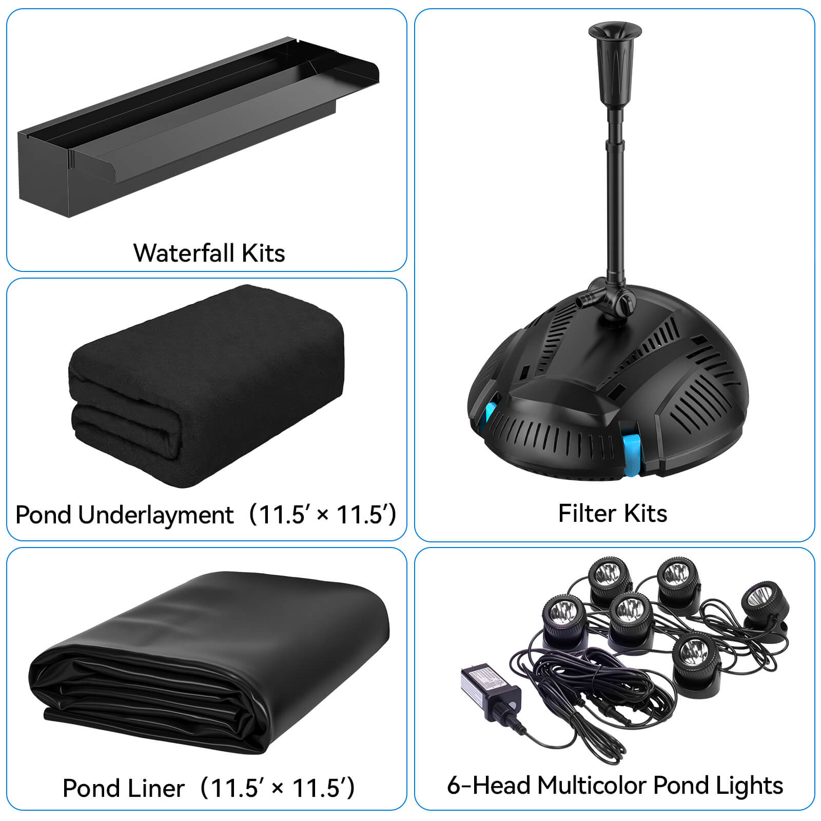 pond starter kit,pond kit with pump,outdoor fish pond kit