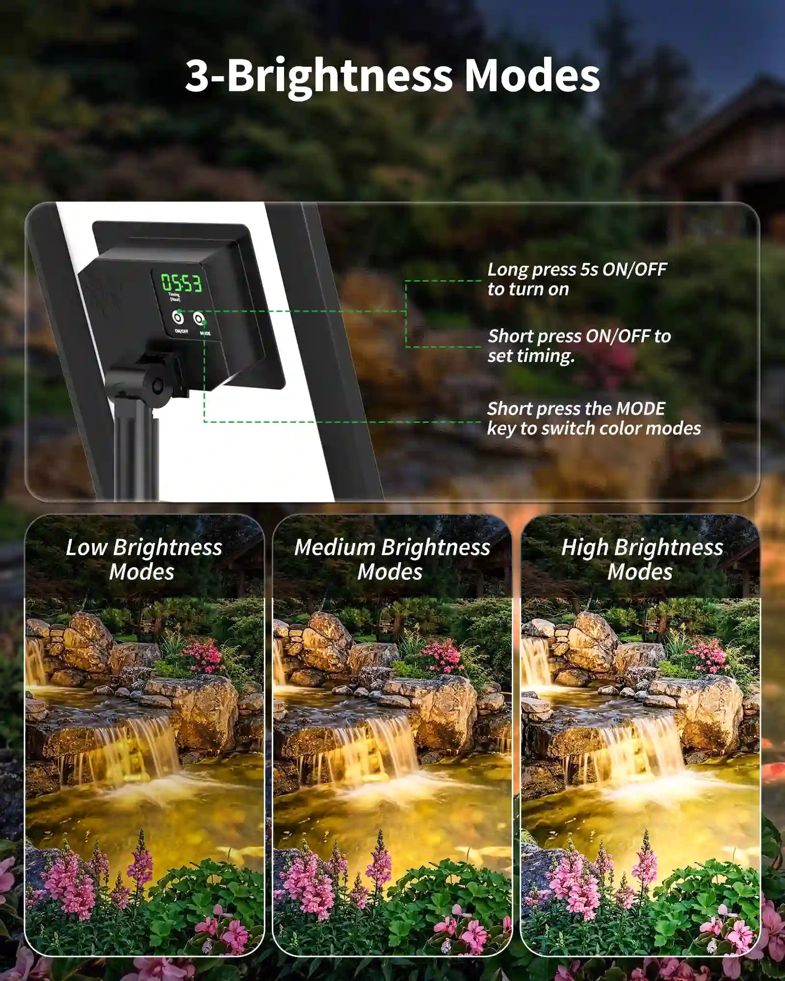 8W  Warmwhite Solar Underwater Lights with 6 Heads