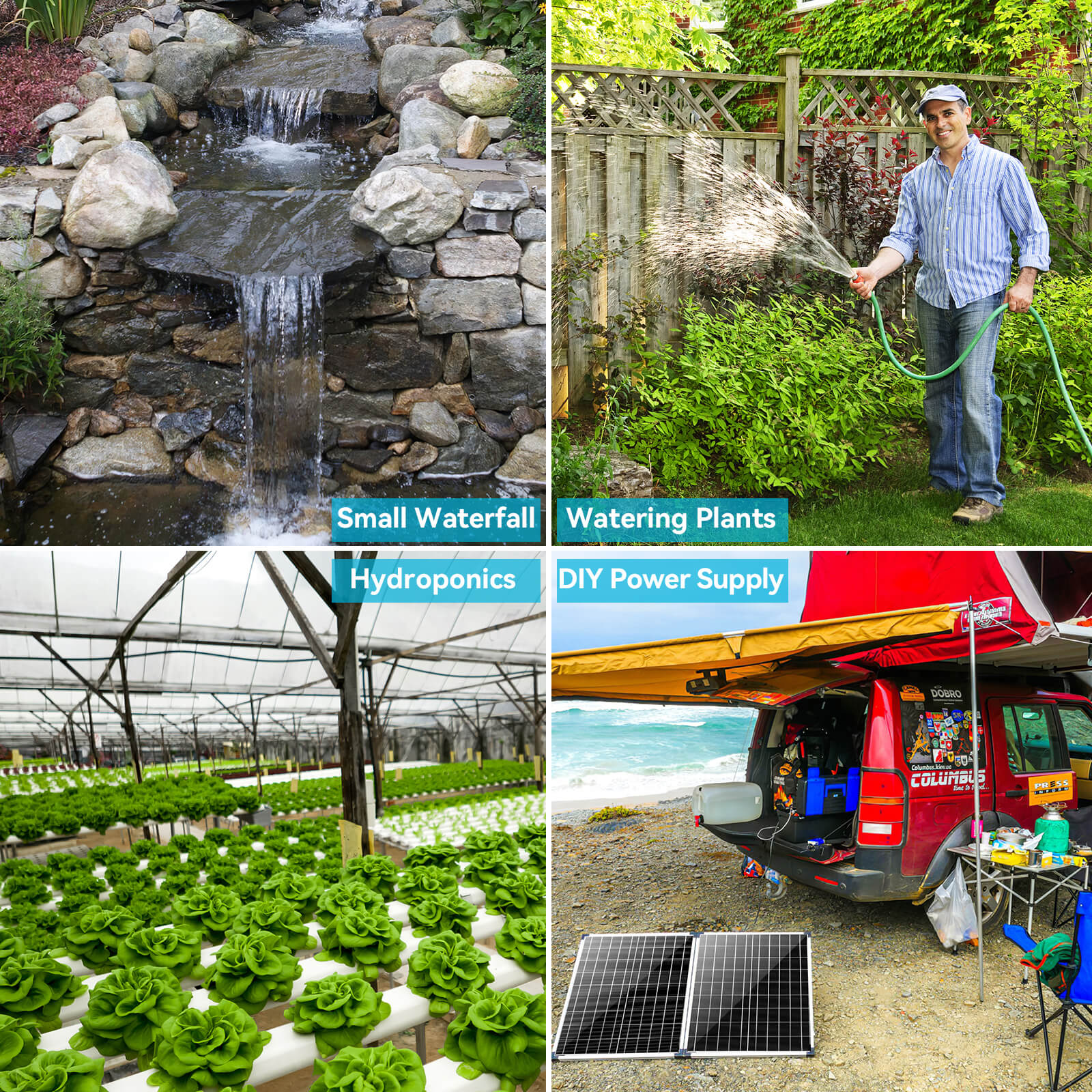 50W 360GPH Solar Water Fountain Pump