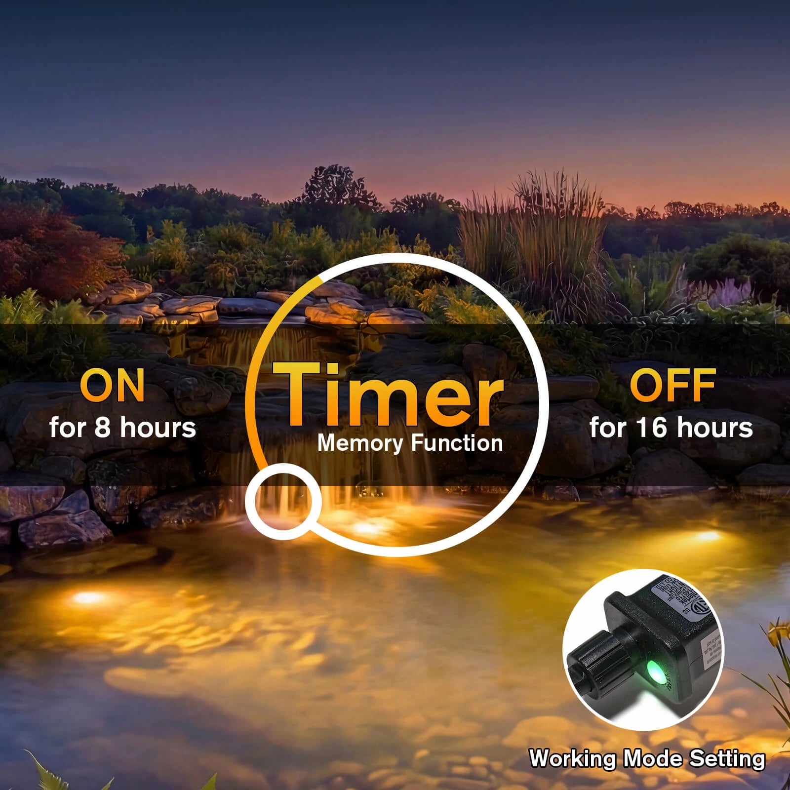 6-Head Warmwhite Underwater Electric Pond Lights